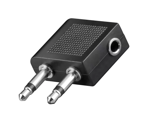 Adapter 2x 3,5mm Klinke 3,5mm Buchse, DINIC Box Kopfhöreradapter 3,5mm für Flugzeuge